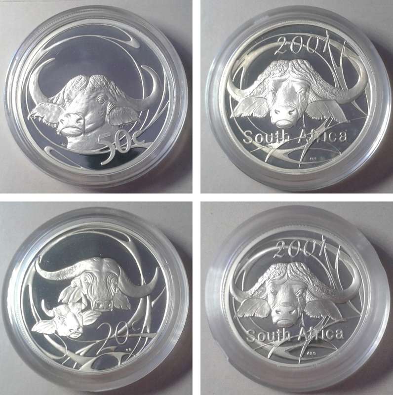 Nice 2001 Wildlife silver proof set (African Buffalo) in case incl.certificate