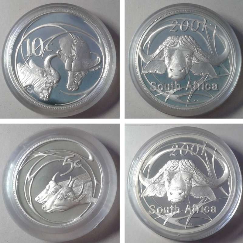 Nice 2001 Wildlife silver proof set (African Buffalo) in case incl.certificate