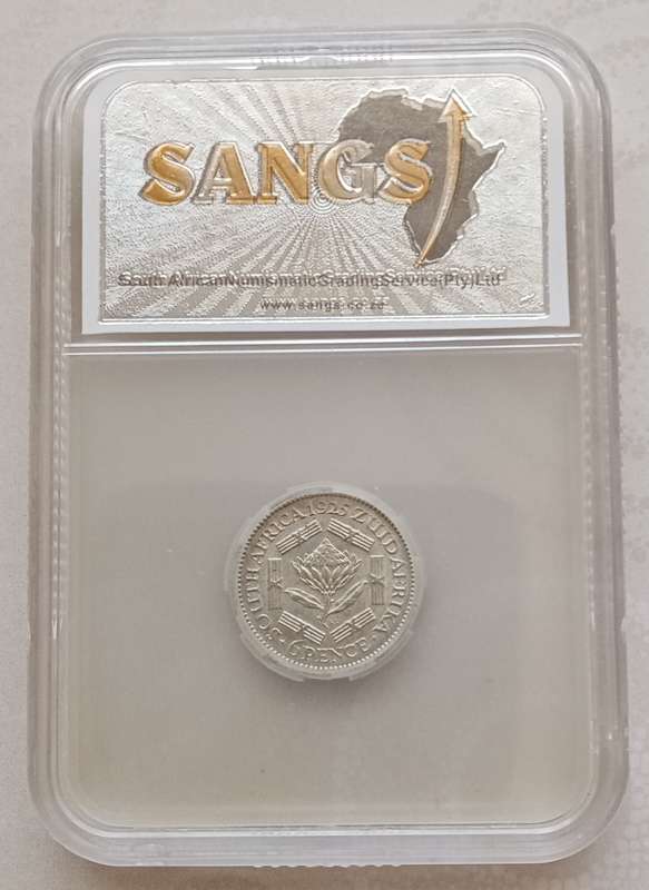 Scarce 1925 union silver sixpence SANGS AU53