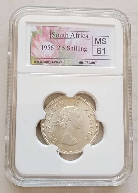 1956 Union silver 2 Shillings SANGS MS61 (Mint State)