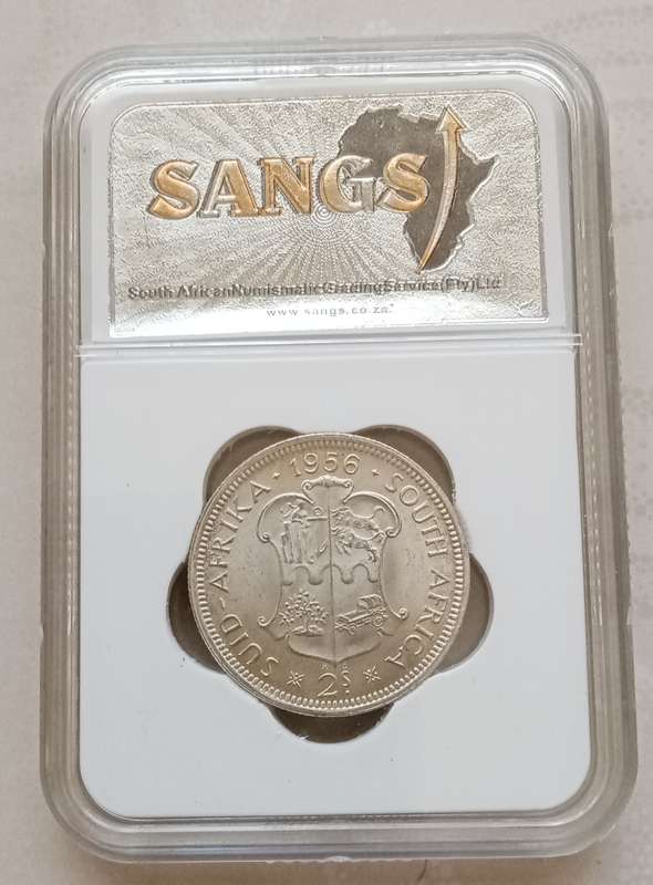 1956 Union silver 2 Shillings SANGS MS61 (Mint State)