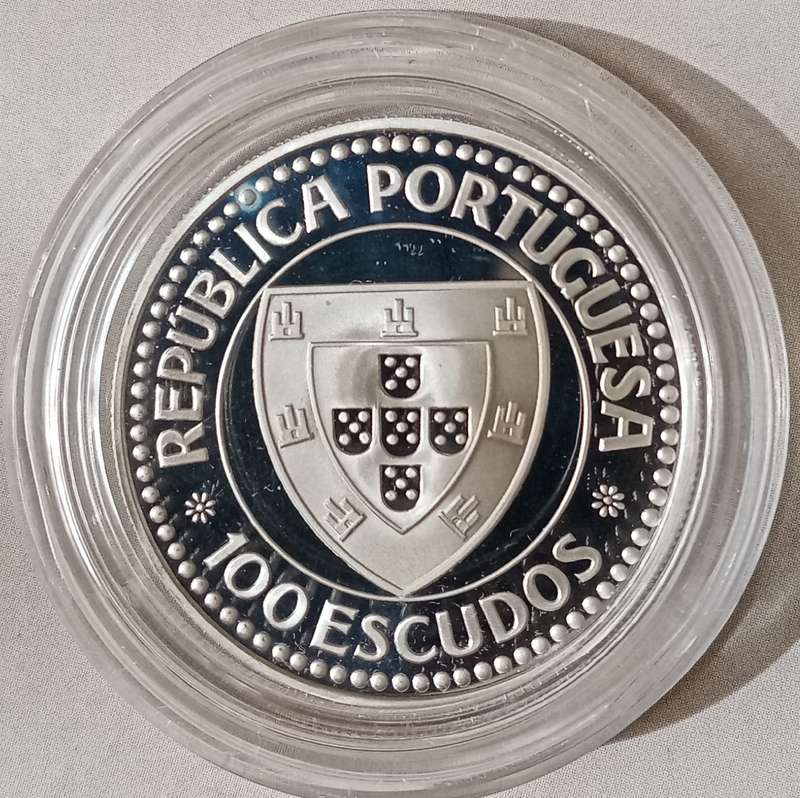 Scarce 1987 Portugal proof sterling silver 100 Escudos