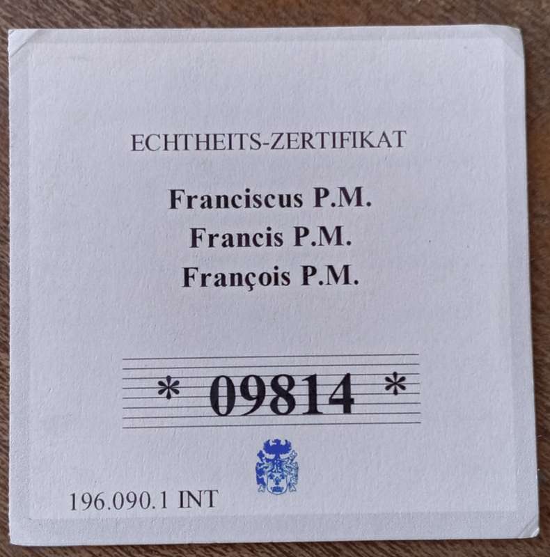 Large 70mm encapsulated Pope Francis silver plated proof medal incl.certificate