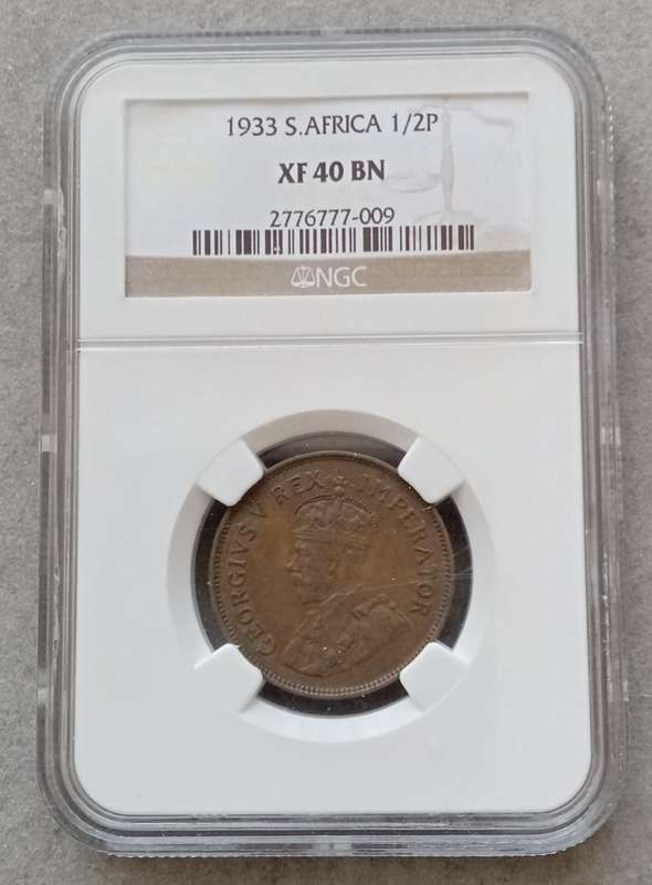 Scarcer 1933 Union 1/2 penny NGC XF40 BN