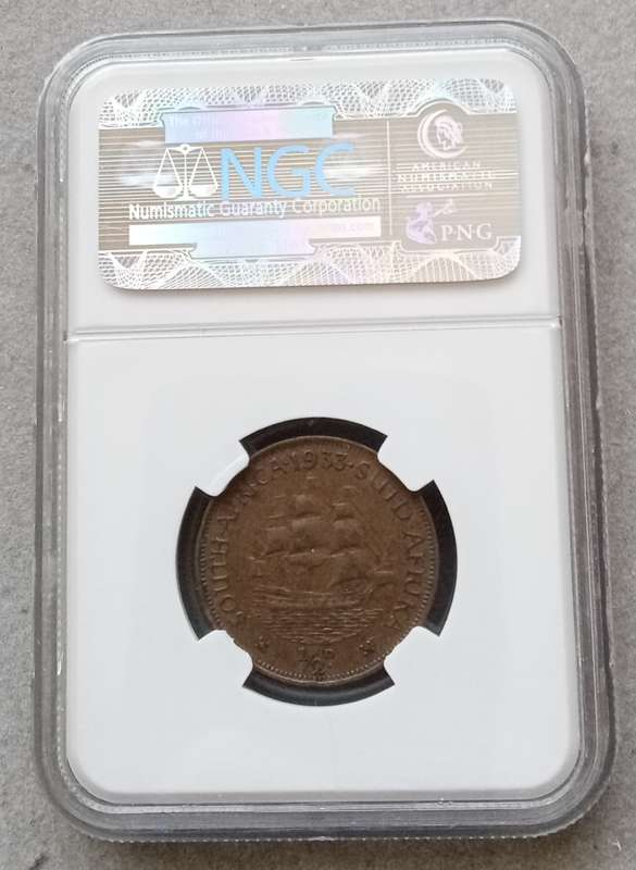Scarcer 1933 Union 1/2 penny NGC XF40 BN