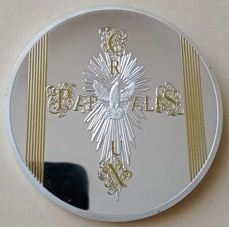 Large 70mm encapsulated Pope Francis silver plated proof medal incl.certificate