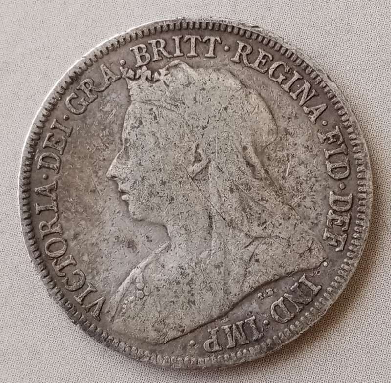1897 British sterling silver shilling