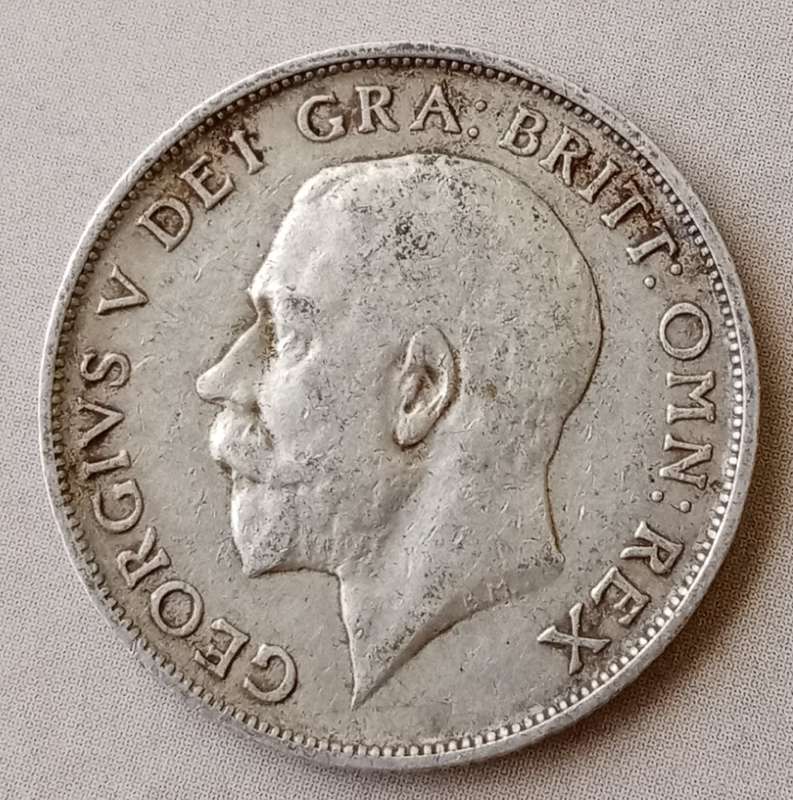 1918 British sterling silver shilling