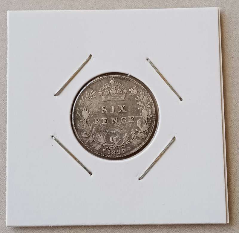 1897 British sterling silver sixpence