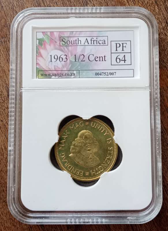 Nice 1963 Republic proof 1/2c SANGS PF64