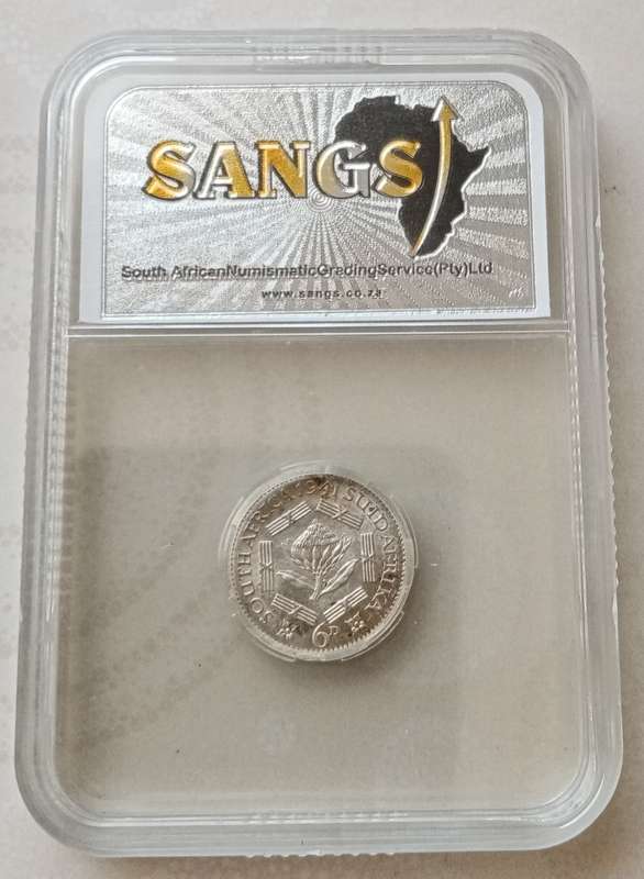 1941 Union silver sixpence SANGS MS62 (Mint State)