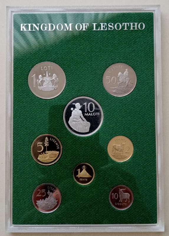 1980 Lesotho proof set with silver 10 Maloti