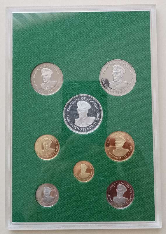 1980 Lesotho proof set with silver 10 Maloti