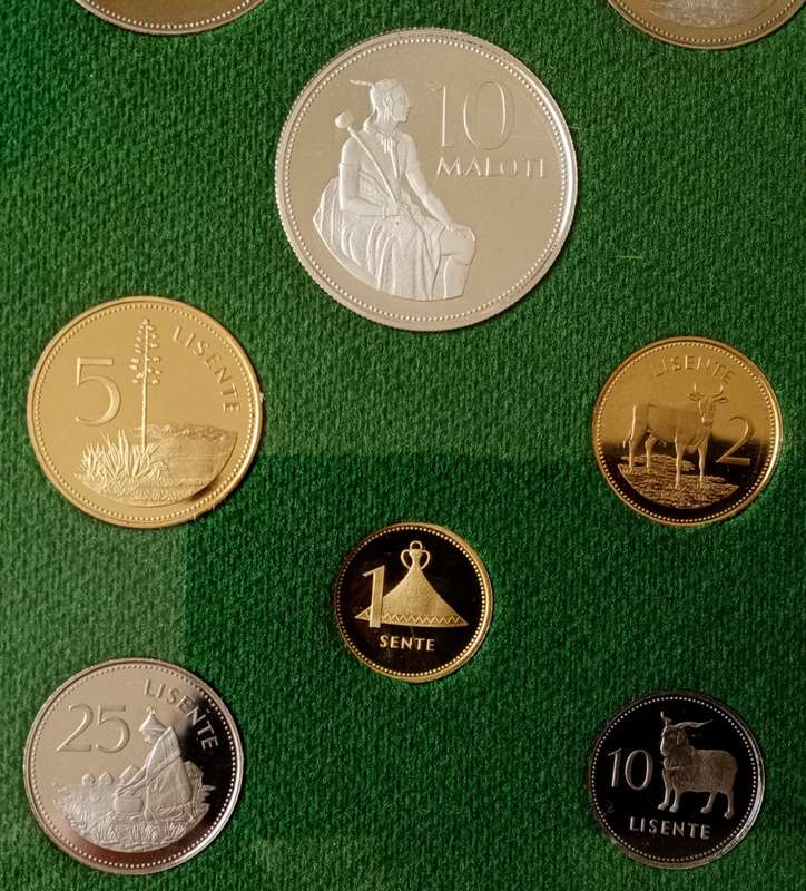 1980 Lesotho proof set with silver 10 Maloti