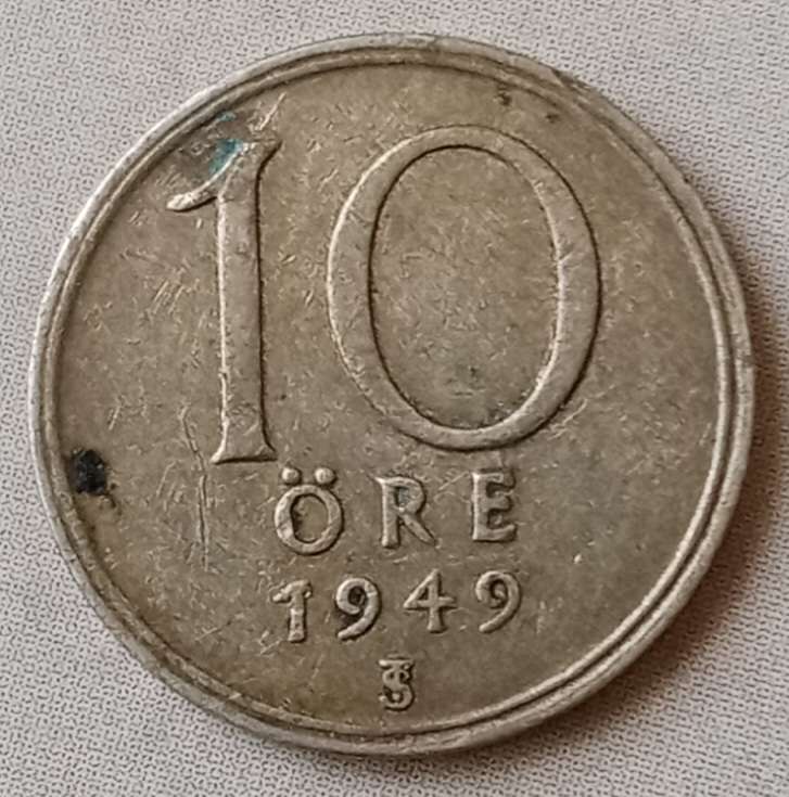 1949 Sweden silver 10 Ore