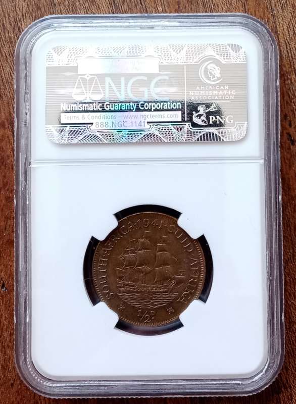 1941 Union 1/2 penny NGC MS63 BN