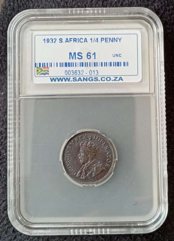 Lower mintage 1932 Union 1/4 Penny SANGS MS61