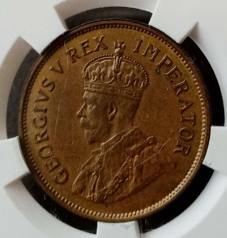 1934 Union 1/2 Penny SANGS AU58 BN