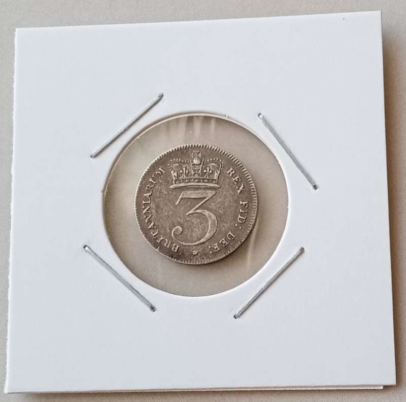 Excellent 1817  British sterling silver threepence (high grade)