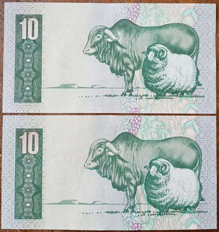 Lot of x4 GPC de Kock 1980's R10 notes in crisp XF+/AU