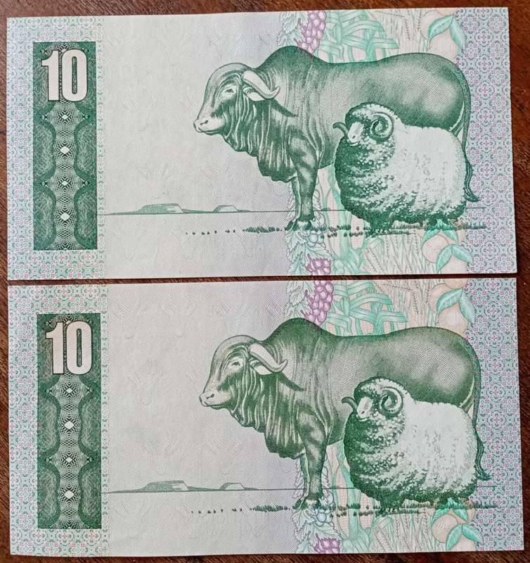 Lot of x4 GPC de Kock 1980's R10 notes in crisp XF+/AU