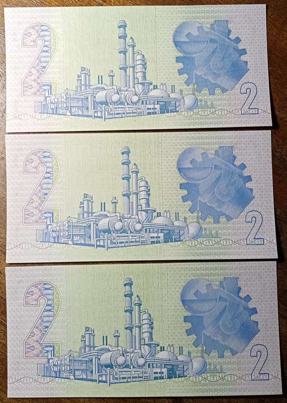 Lot of x9 GPC de Kock 1980s R2 notes in sequence (Uncirculated)