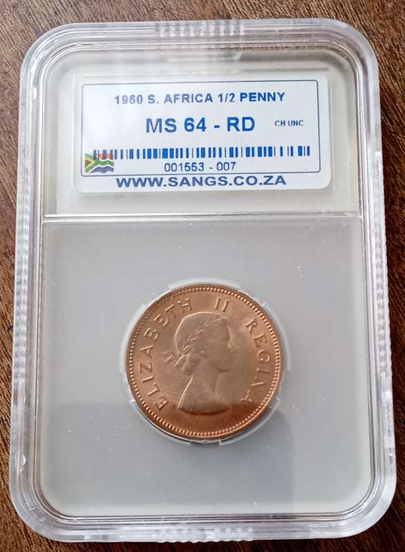 1960 Union 1/2 penny SANGS MS64 RD