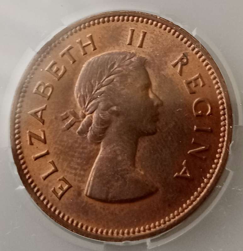 1960 Union 1/2 penny SANGS MS64 RD