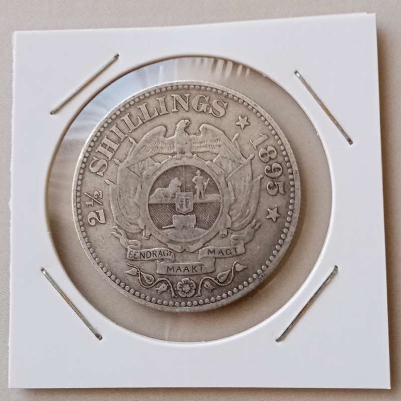 Decent 1895 ZAR Kruger silver 2 1/2 Shillings