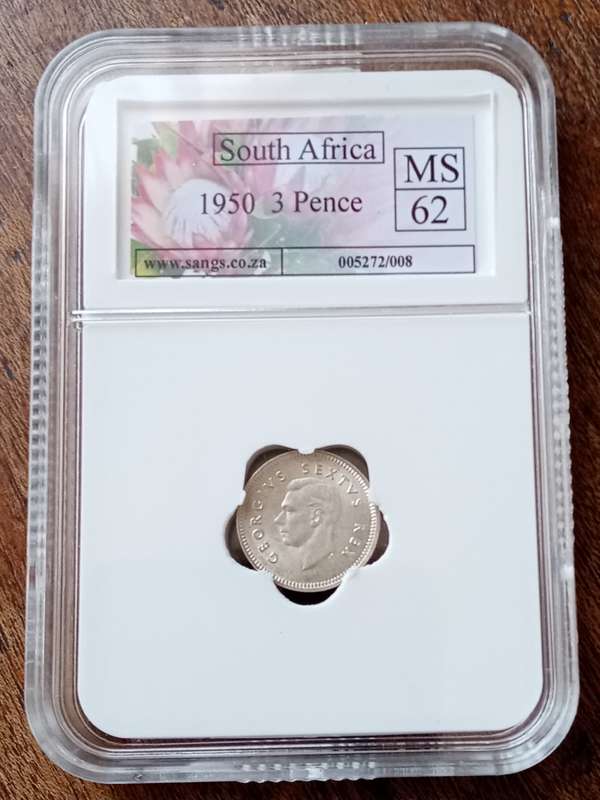 1950 Union silver tickey SANGS MS62