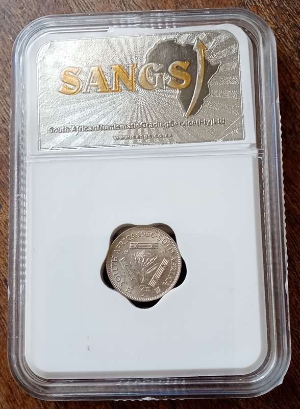 1950 Union silver tickey SANGS MS62