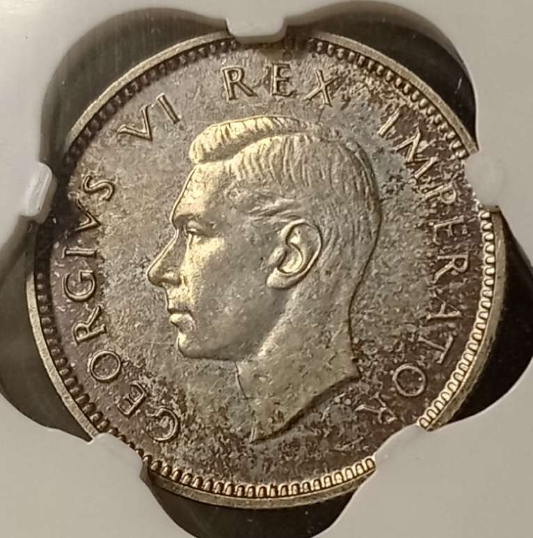 1947 Union proof silver sixpence SANGS PF63