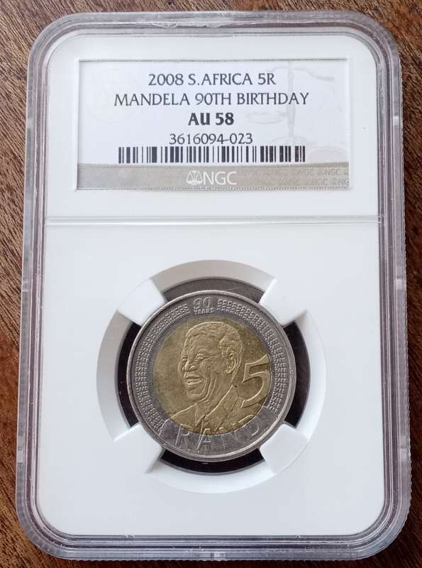 2008 Mandela 90th bday R5 NGC AU58