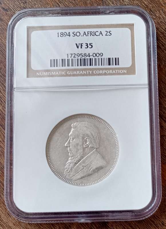 1894 ZAR Kruger silver 2 Shillings NGC VF35