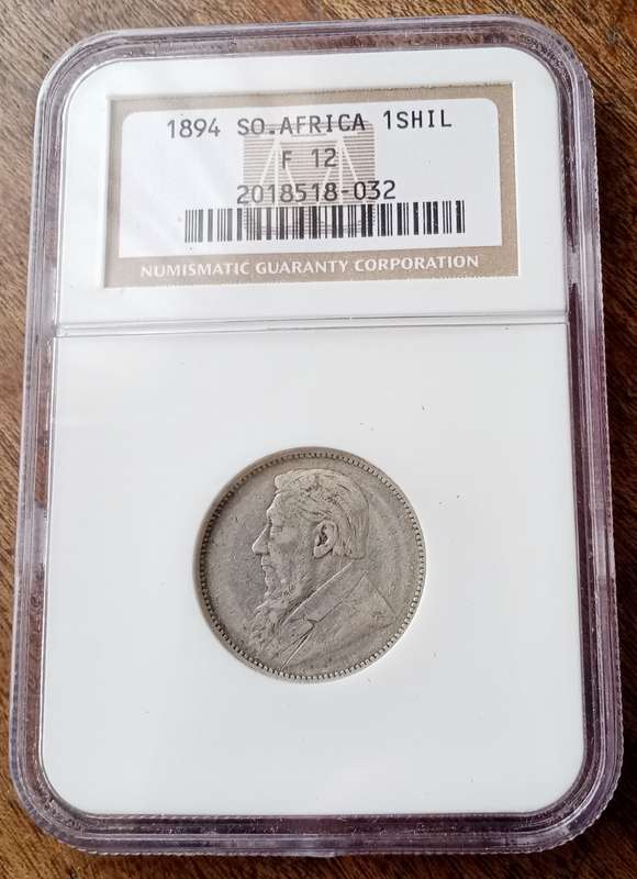 1894 ZAR Kruger silver Shilling NGC F12