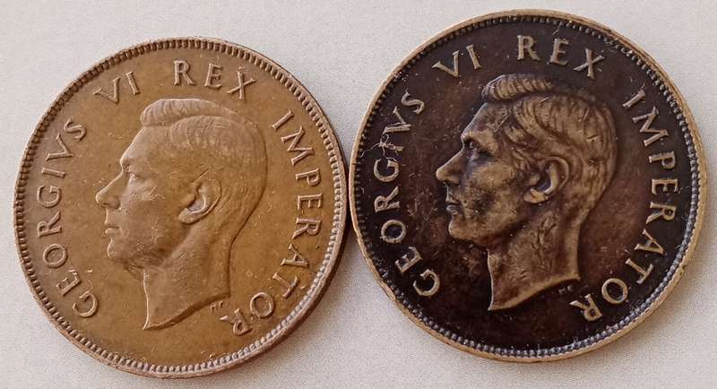1945 and 1946  Union penny set