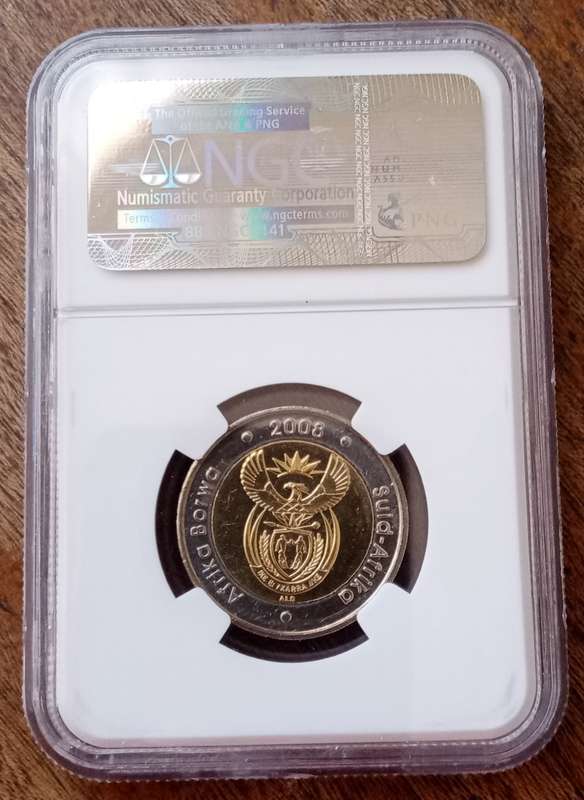 2008 Mandela 90th bday R5 NGC MS66