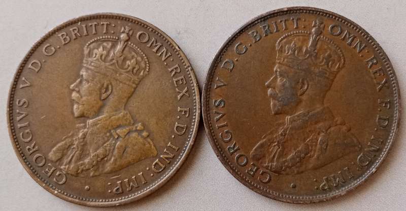 1933 and 1935 Australia penny