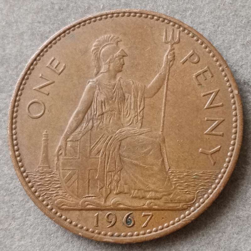 High grade 1967 British penny