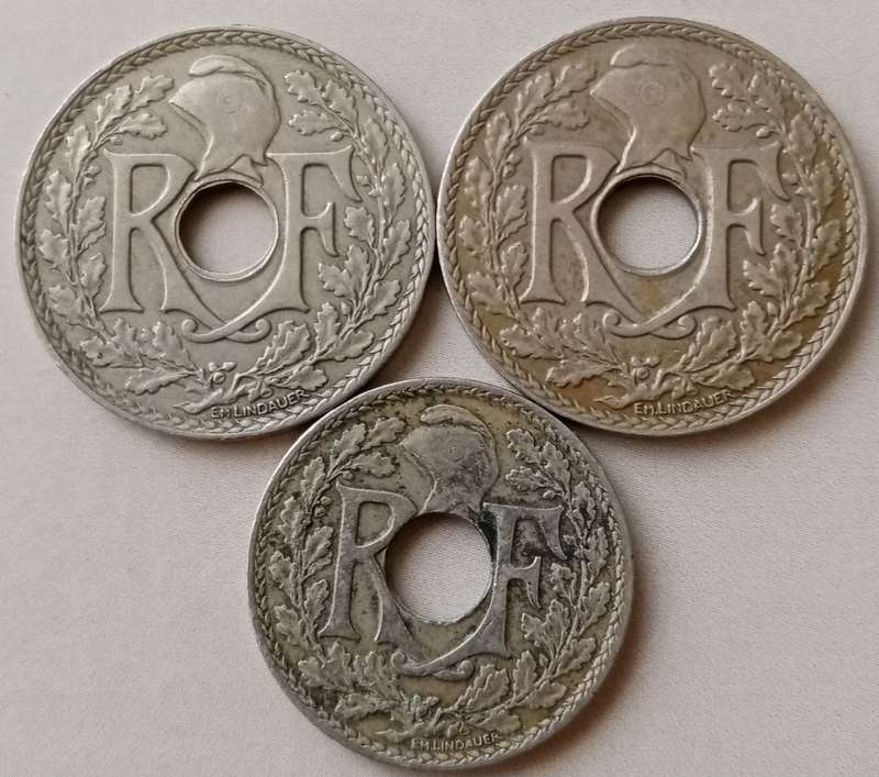 France 1927/1930 25 Centimes & 1921 10 Centimes