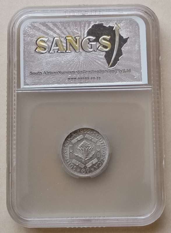 1952 Union silver sixpence SANGS MS61