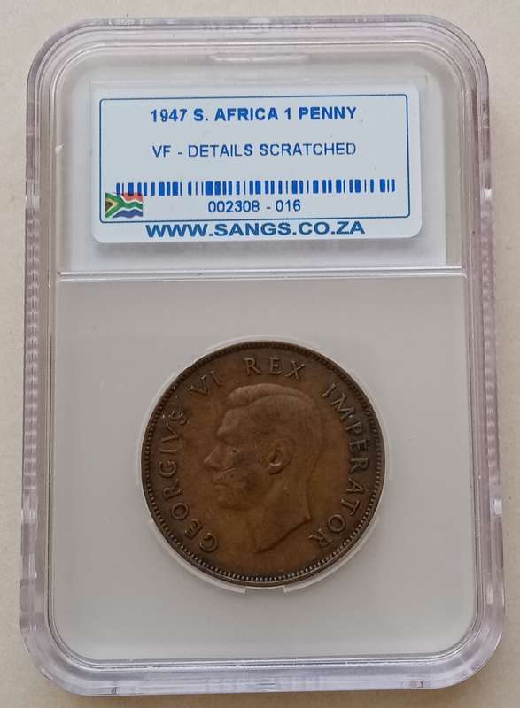 Lower mintage 1947 Union penny SANGS VF Details