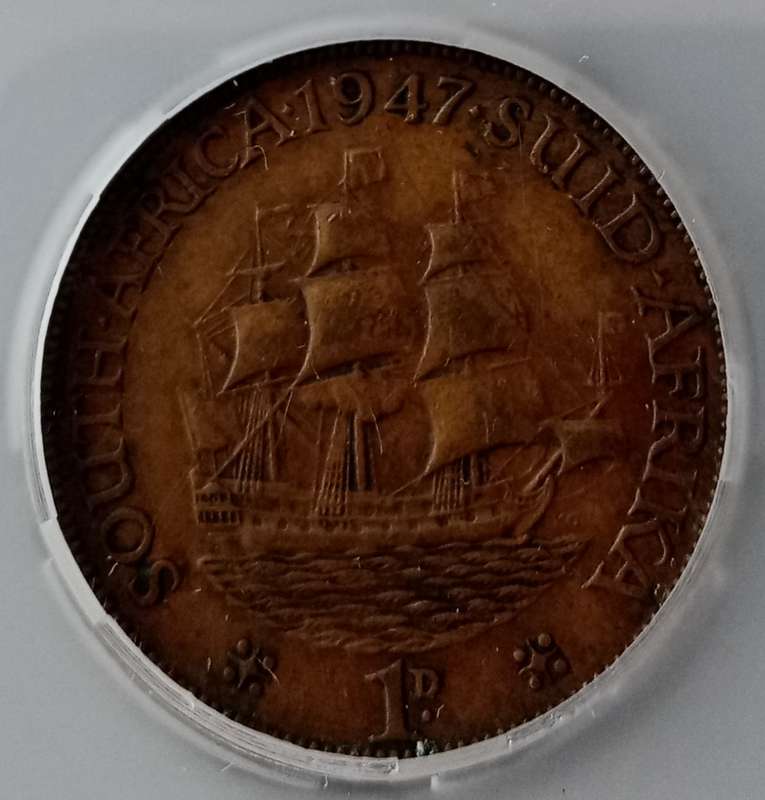Lower mintage 1947 Union penny SANGS VF Details