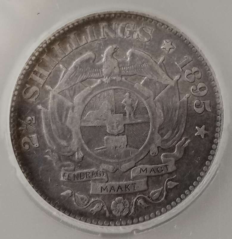 1895 ZAR Kruger silver 2 1/2 Shillings SANGS VF20