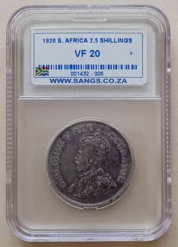 1928 Union silver 2 1/2 Shillings SANGS VF20