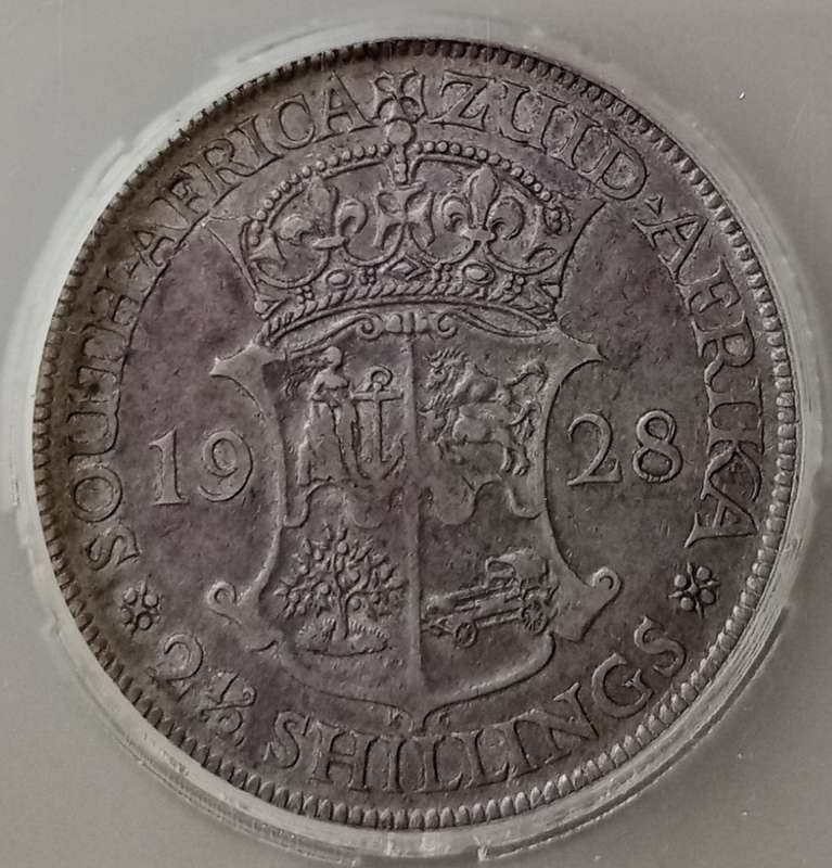 1928 Union silver 2 1/2 Shillings SANGS VF20