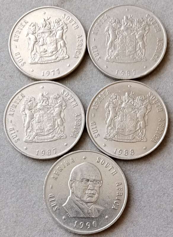 Lot of x5 Republic nickel R1 coins