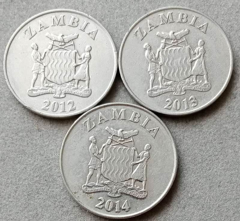 2012/2013/2014 Zambia 1 Kwacha set