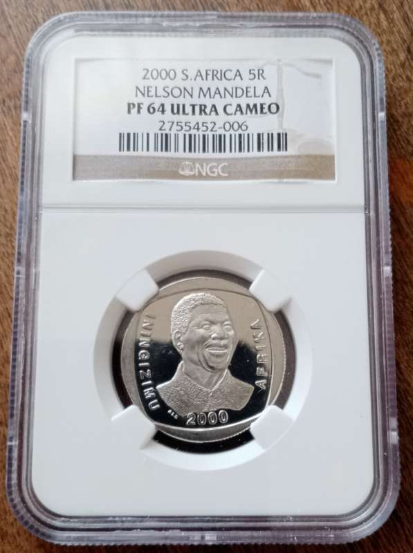 2000 Mandela R5 NGC graded PF64 Ultra Cameo