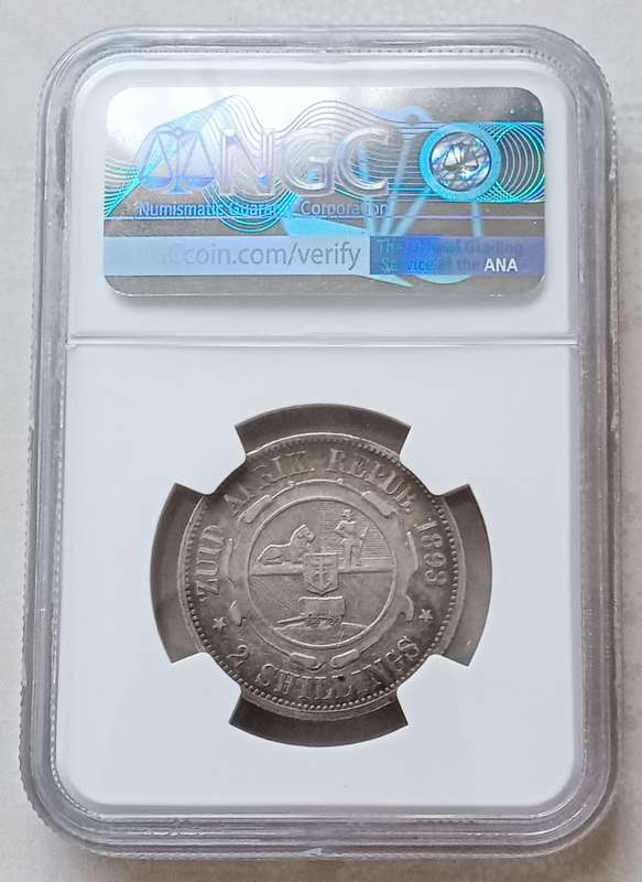 Scarce 1893 ZAR Kruger silver 2 Shillings NGC VF35